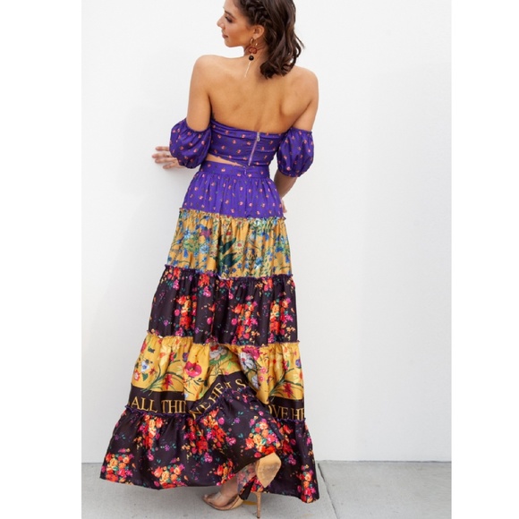 LAST 1! NWT Off Shoulder Crop Top & Maxi Skirt Set - Picture 4 of 5